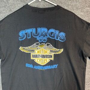 Harley Davidson Black Hills Rally 50th Anniversary Eagle T Shirt Mens XL Vintage